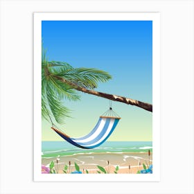 Hammock On The Beach Art Print