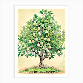 Pear Tree Storybook Illustration 4 Art Print