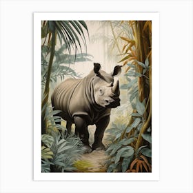 Rhino Exploring The Forest 10 Art Print