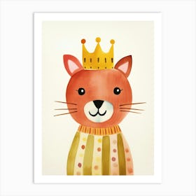 Little Puma 3 Wearing A Crown Art Print