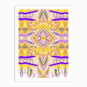 Yellow And Purple Geometric Pattern Art Print