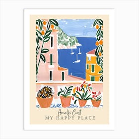 My Happy Place Amalfi Coast 4 Travel Poster Art Print