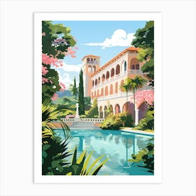 Vizcaya Museum And Gardens Usa Illustration 3  Art Print