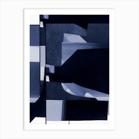 Abstract Blues No.1 -  Geo Minimalist Abstract  Art Print