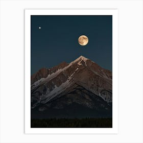 Moonrise Over The Mountains Art Print