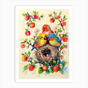 Birds In A Nest 2 Art Print