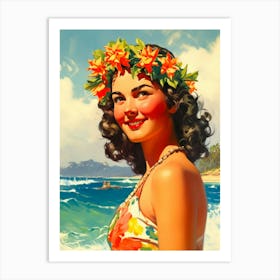 Hawaii Girl  Art Print