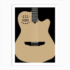 Minimalist Acoustic Guitar Art Print