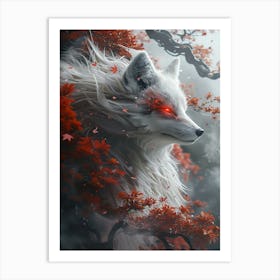 Beautiful Fantasy White Fox 20 Art Print