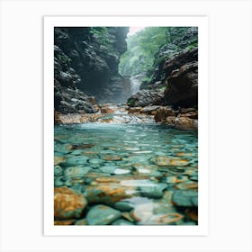 Waterfalls In The Mountains 1 Art Print