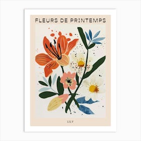 Spring Floral French Poster  Lily 3 Art Print