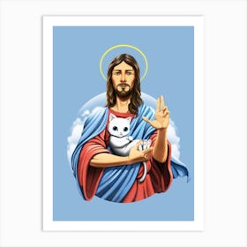 Jesus Cat Art Print