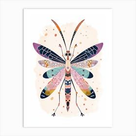 Colourful Insect Illustration Lacewing 4 Art Print