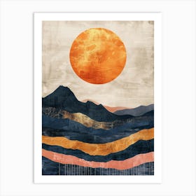 Sunset In The Mountains 19 Art Print