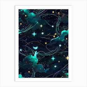 Night Sky With Stars 9 Art Print