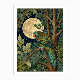 William Morris Parrot At The Moon Art Print