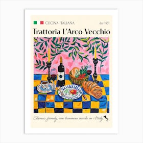 Trattoria Dell Arco Vecchio Trattoria Italian Poster Food Kitchen Art Print