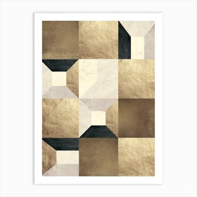 Composition textures and gold 4 Art Print