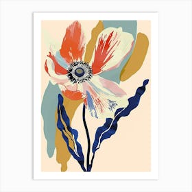 Colourful Flower Illustration Anemone 1 Art Print