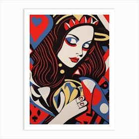 Alice In Wonderland The Queen Of Hearts In The Style Of Roy Lichtenstein 3 Art Print