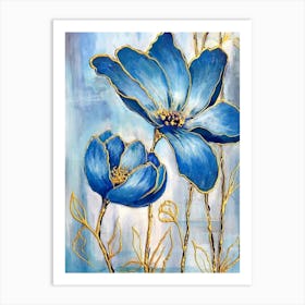 Blue Flowers 1 Art Print