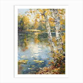 Birch Trees By The Lake 6 Art Print