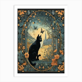 William Morris cat art 4 Art Print