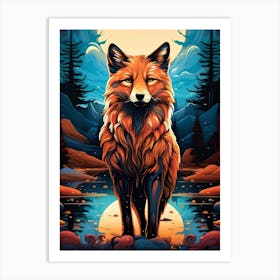 Fox In The Forest 5 Art Print