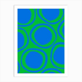 Blue And Green Circles Art Print