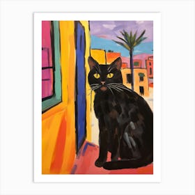 Painting Of A Cat In Luxor Egypt 2 Art Print