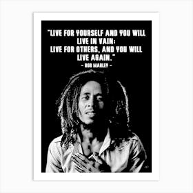 Bob Marley Quote Line Art Art Print