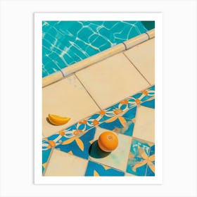 Oranges In The Pool Art Print