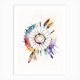 Native American Medicine Wheel 1 Symbol Minimal Watercolour Art Print