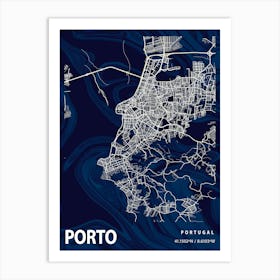 Porto Crocus Marble Map Art Print