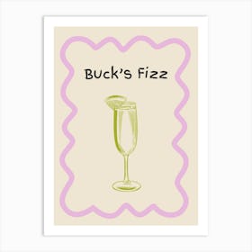 Bucks Fizz Doodle Poster Lilac & Green Art Print