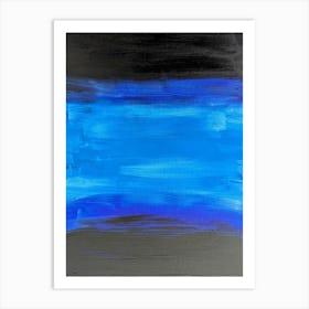 Blue And Black Abstract Painting Art Print