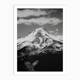 Mount Hood Black and White Art Print