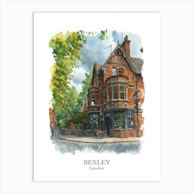 Bexley London Borough   Street Watercolour 4 Poster Art Print