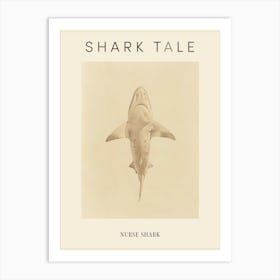 Vintage Nurse Shark Pencil Illustration 2 Poster Art Print