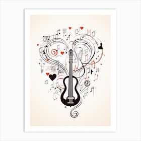 Musical Note Hearts 3 Art Print