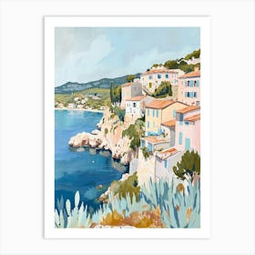 South Of France Kitsch Brushstrokes 4 Art Print