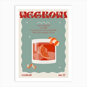 Negroni Cocktail Art Print