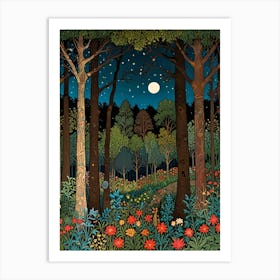 William Morris Night In The Forest 17 Art Print