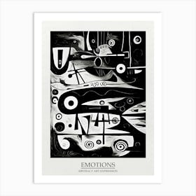 Emotions Abstract Black And White 6 Poster Art Print