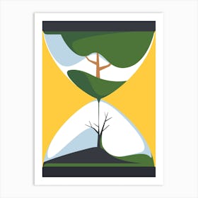 Hourglass With Tree Life Cycle Art Print