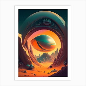 Extraterrestrial Comic Space Space Art Print