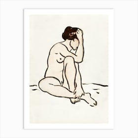 Nude Sitting Art Print