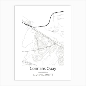 Connahs Quay,United Kingdom Minimalist Map Art Print