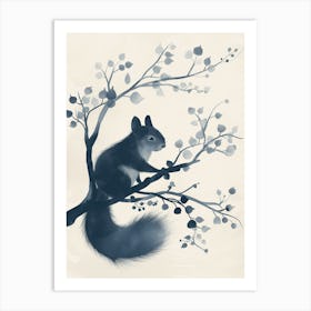 Monochrome Squirrel Art Print