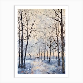 Winter City Park Painting Stanley Park Blackpool United Kingdom 2 Art Print